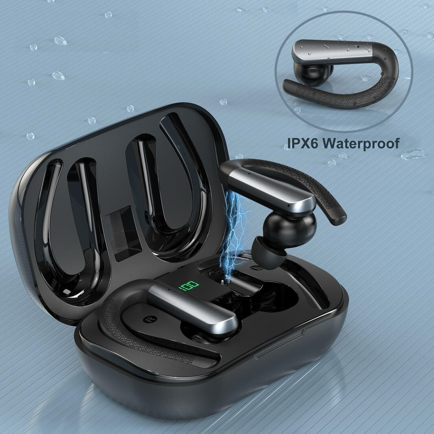 SGNICS X13 Earbud charging in case