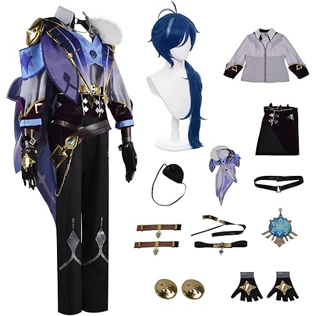 Kaeya Genshin Impact Cosplay Costume Set [Free Wig Included]