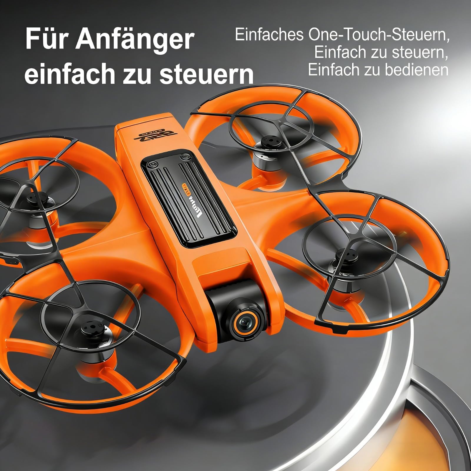 Drone con Radiocomando con Schermo da 4,9", Doppia Fotocamera HD, Motore Brushless, Flip a 360°, Posizionamento a Flusso Ottico, Decollo con Un Tasto, 2 Batterie e Scheda SD, Per Principianti