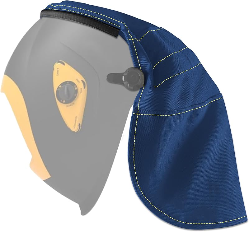 Welding Helmet Cover, Flame Retardant Neck Shield with Press Fit Seal, Anti-Glare Heat Resistant Protective Sleeve Compatible with Most Standard Welding Helmets