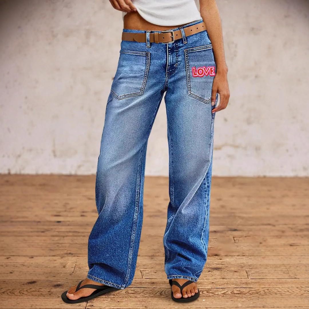 Jeans Donna Larghi Leggeri Jeans Baggy Gamba Larga Casual Pantaloni Denim Elasticizzati Larghi Leggeri Wide Leg Pantaloni Vita Alta Curvy Y2k Eleganti Pantalone Taglie Forti Comodi Push Up