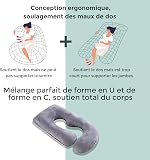momcozy Cuscino Gravidanza U Velluto Ergonomico Laterale 145cm - 6