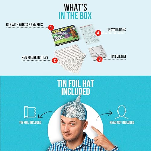 Miniatura 4 de Dissent Pins Bigfoot y Chemtrails y OVNIs, Oh My! - Kit de teoría de la conspiración divertidos juegos de palabras con imán para nevera para adultos