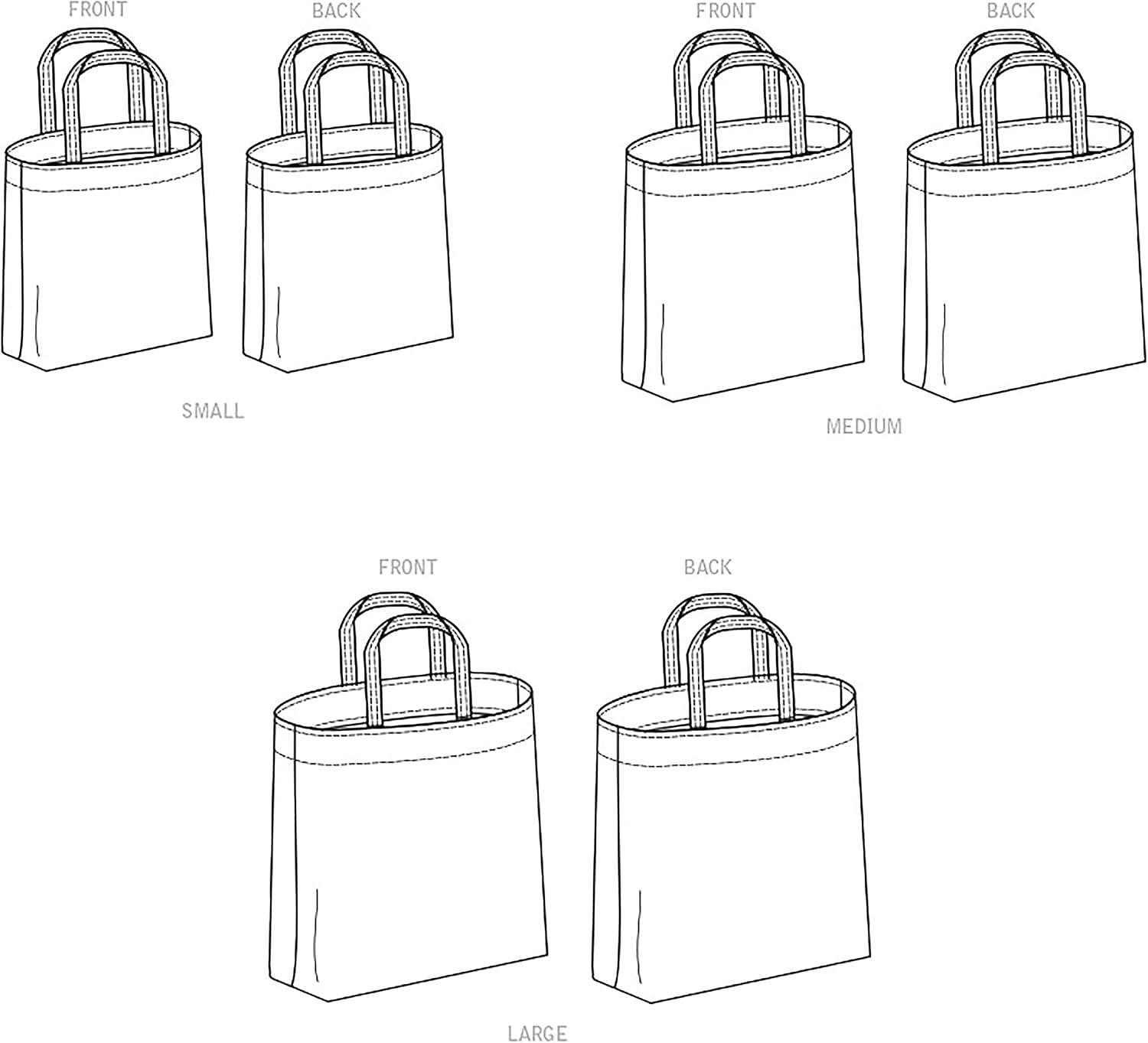 Simplicity Unlined Tote Bag Packet, Code 9308 Sewing Pattern, One Size, White, (SS9308OS)