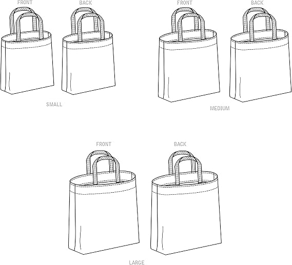 Simplicity Unlined Tote Bag Packet, Code 9308 Sewing Pattern, One Size, White, (SS9308OS)