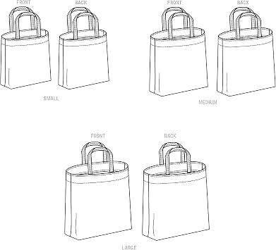 Simplicity Unlined Tote Bag Packet, Code 9308 Sewing Pattern, One Size, White, (SS9308OS)