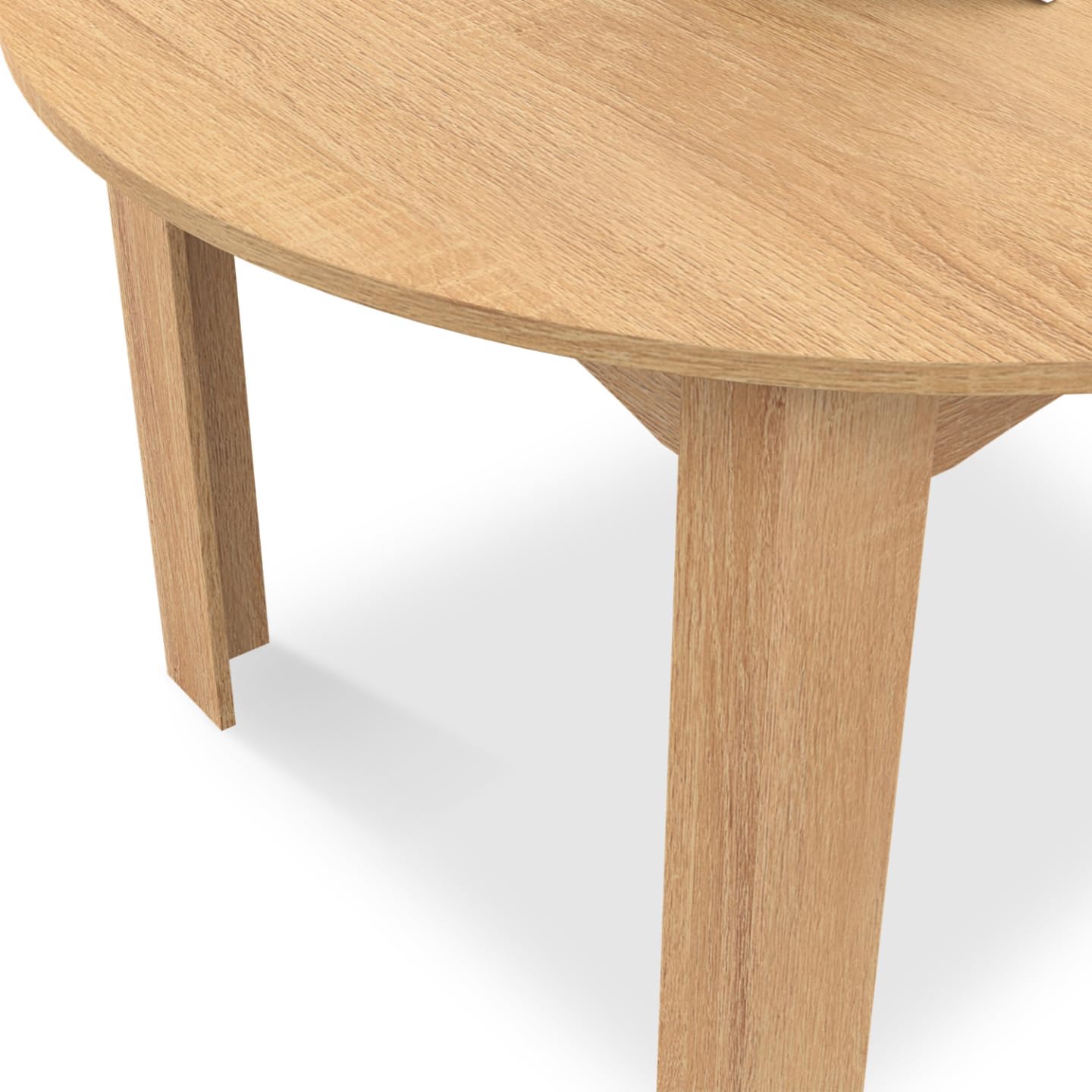 IDMarket - Table à Manger Extensible Ronde Dona 4-8 Personnes façon hêtre 110-150 cm