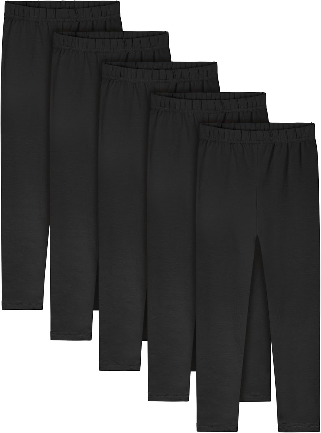 Resinta 5 Packs Toddler and Baby Girls Leggings Pants Full Length Cotton Basic Leggings Stretchy Soft Leggings Tights Pants