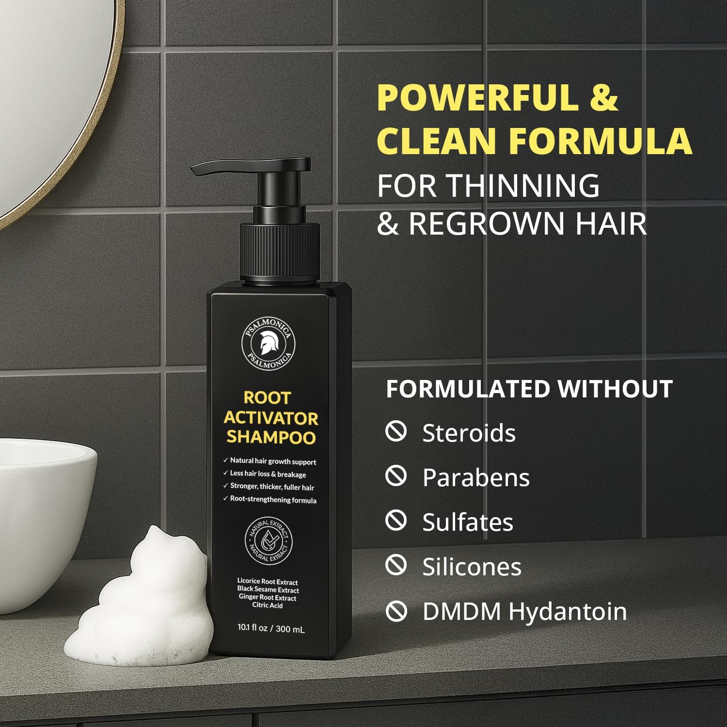 Root Activator Shampoo for Men & Women, Hair Growth & Thinning Hair, 10.1 Fl Oz