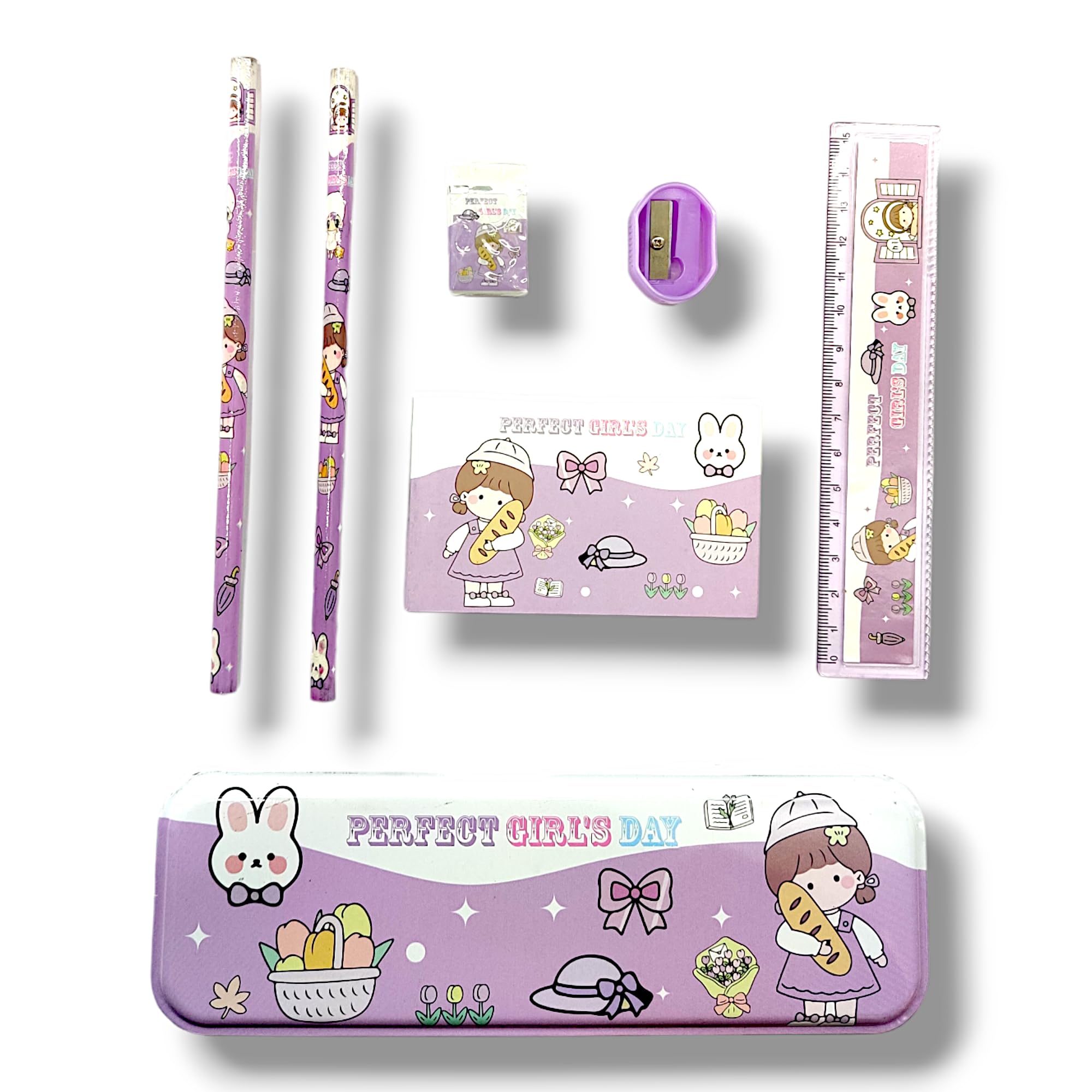 Kidorado - Stationery Set For Girls And Boys| Return Gift - 6 In 1 Cartoon School Items For Kids- Metal Pencil Box, Pencils, Eraser, Sharpener, Ruler, Diary| Birthday Gift Idea (Undersea), Multicolor (B0CRVYY71P) Amazon Price History, Amazon Price Tracker