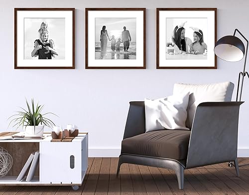 Vista 27 de Yaetm Portarretratos de 12 x 12 pulgadas con paspartú para fotos de 8 x 8 pulgadas, juego de 9 marcos cuadrados de 12 x 12 pulgadas, marco blanco