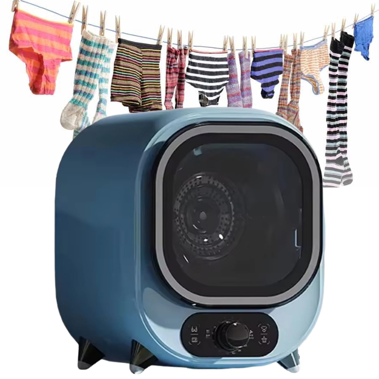 Tragbarer Wäschetrockner, 450 W, Mini-Wäschetrockner, Mit Heiß- Und Kaltluftregler, Innenbehälter Aus Edelstahl, 0,8 Kg Fassungsvermögen, Geeignet Für Zuhause Und Wohnungen,Blue