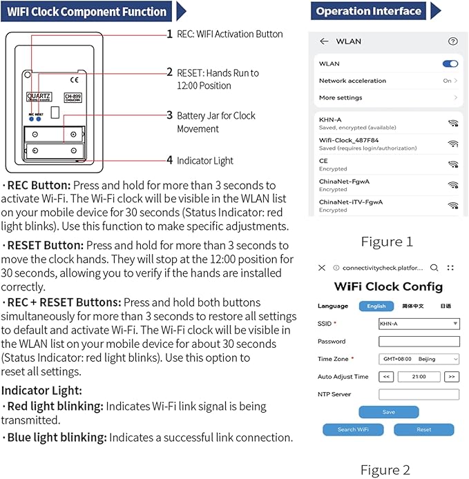 Reloj de Pared Inteligente WiFi 10 Pulgadas Analógico Silencioso Ajuste Automático miniatura 7