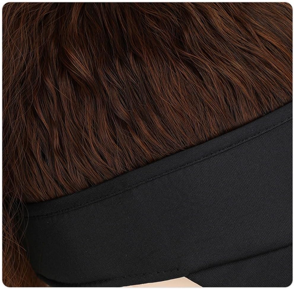 Hat Wig Wig Hat Visor Hat with Ponytail for Women Adjustable Hat with Synthetic Wig Attached Kinky Curly Ponytail Wig Caps for Women (Color : A)