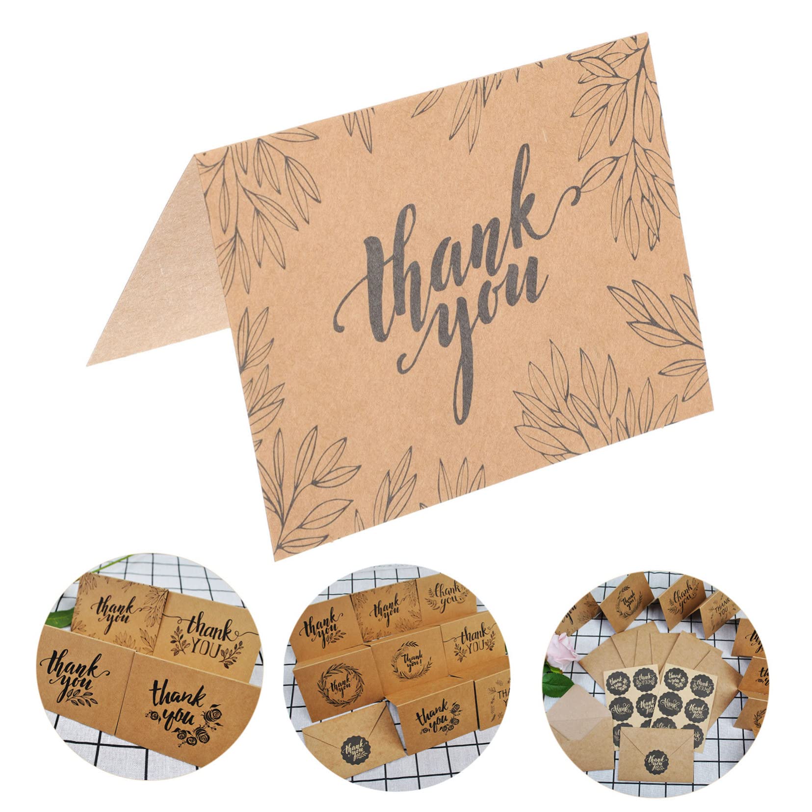 NUOBESTY 48sätze Kraftpapier Dankeskarten Für Kleine Unternehmen Einfache Elegante Grußkarten Zur Kundenbindung Und Für Online-shops Und Dienstleister