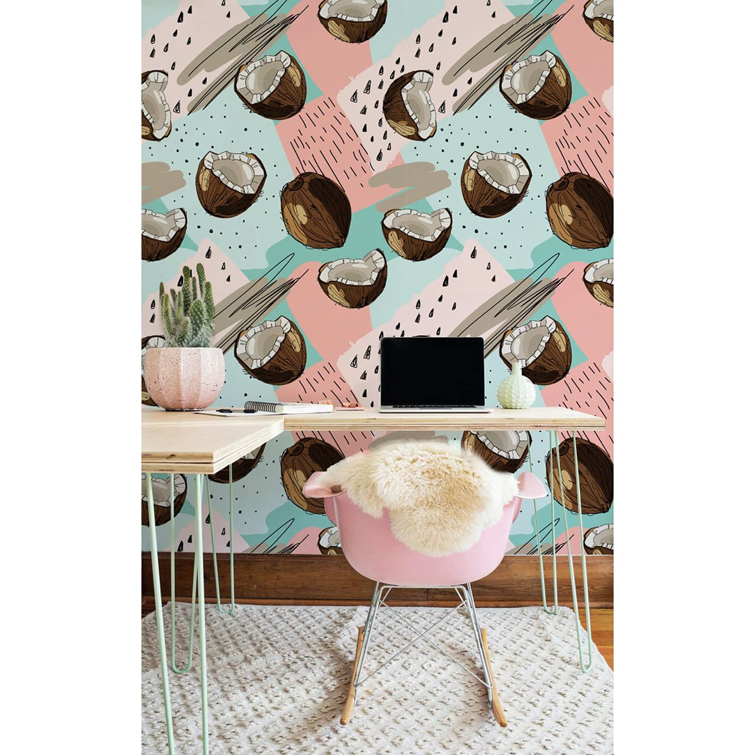 Papier Peint Intissé Lessivable Coloray 416x254cm pour Cuisine et Meuble