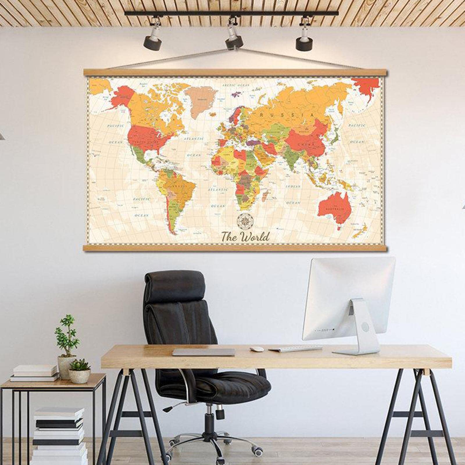 Posterleisten Magnetischer Posterhalter Holzleisten Bilderrahmen Teak Naturholz Schneller Austausch Magnetverschlüsse für Wohnzimmer Büro Esszimmer De, 61cm