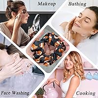 Vista 6 de Coleteros de fútbol negros elásticos deportivos para el cabello, bandas elásticas de seda para el cabello, accesorios para el cabello para mujeres