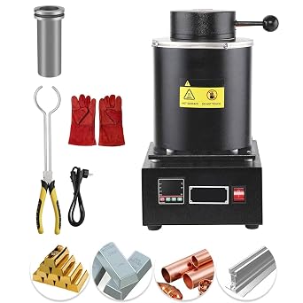 Metal Melting Furnace 1500W Electric Melting Furnace Gold Melting Furnace Electric Melting Furnace 110v Digital Metal Melting Machine Jewelry Cast Machine Digital Temperature Control Melting Furnace