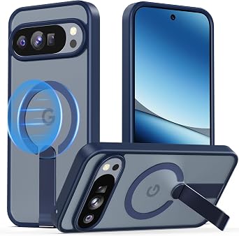 Magnetic for Google Pixel 10 Pro XL Case with Invisible Kickstand, Compatible with MagSafe or Pixel Snap, Military-Grade Drop Protection, Slim Translucent Matte Phone Cover, Blue