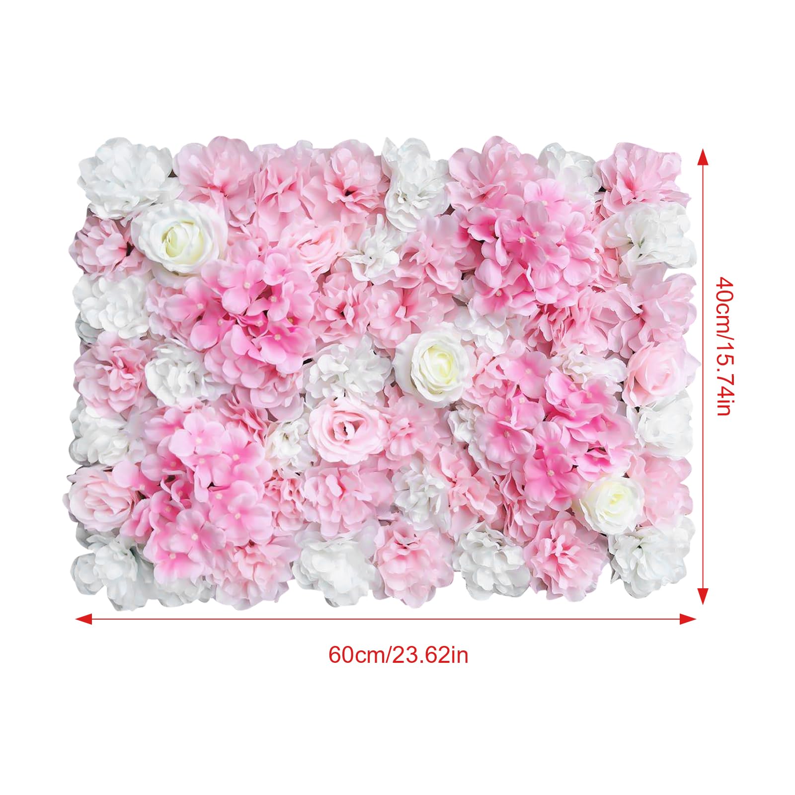 Blumenwandpaneel, 12 Stück Künstliche Rosenwand mit künstlichen Blumen, Blumenhintergrund Kunstblumen für Party Hochzeit Brautdusche