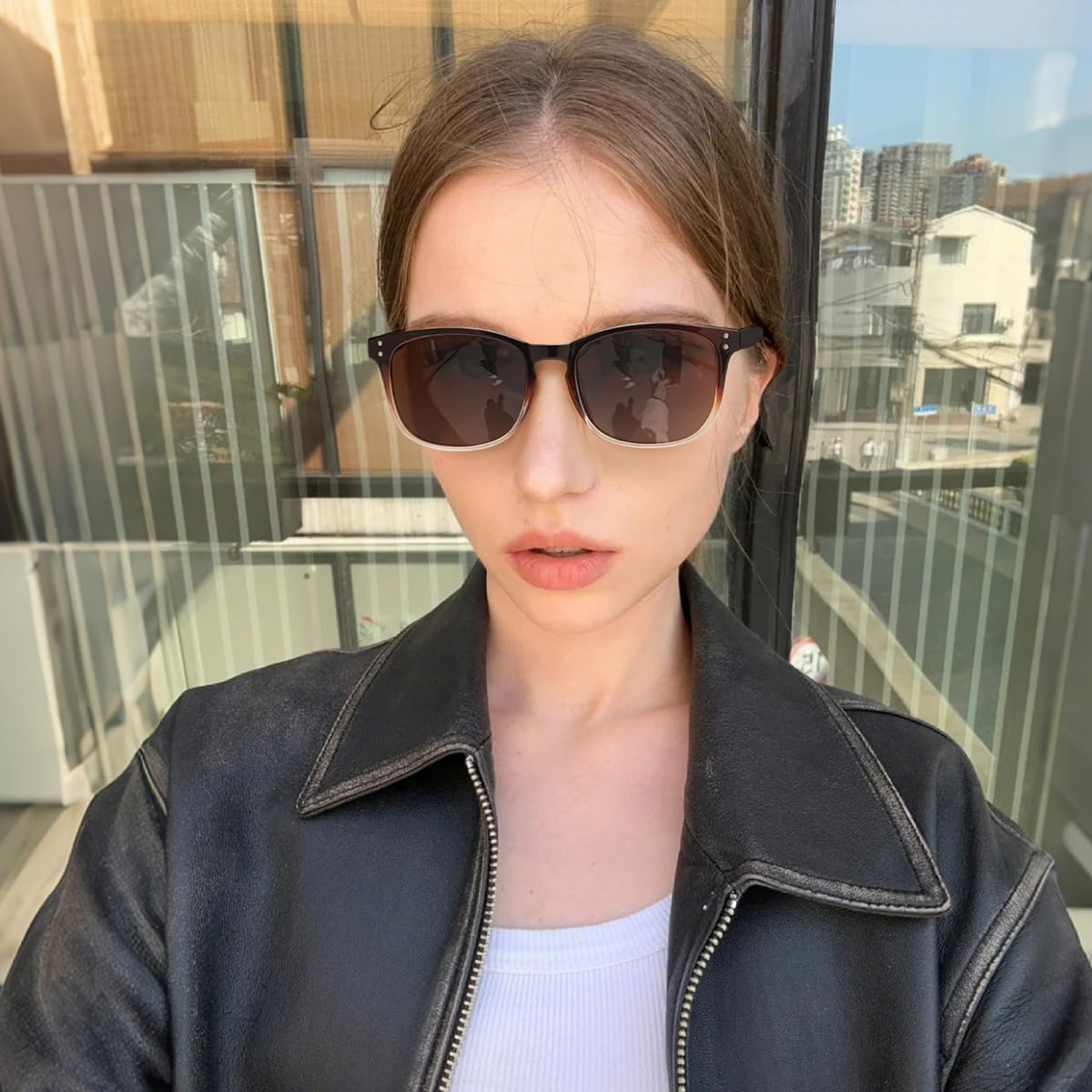 Lentes de sol polarizados para mujer, estilo clásico, retro, moderno, con protección UV 400 (paquete de 3), A3 marrón transparente+marrón degradado+gris tortuga oscuro (paquete de 3) 2