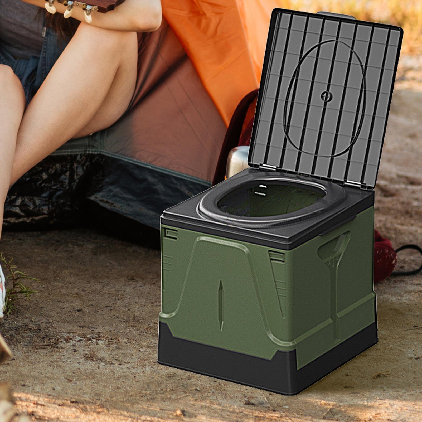 Inodoro Portátil Para Autocaravana Portátil Telescópico 181 kg De Carga | Orinal de Viaje Portátil para Coche para el de Adultos y Niños en Camping, Senderismo, Coche, y Playa