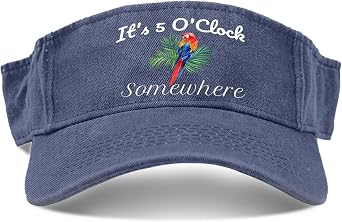 its 5 Oclock Somewhere Hats Washed Distressed Golf Visor Cap for Men