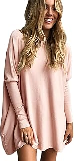 LIYOHON Women's Tunic Tops for Leggings Casual Oversized Shirts Batwing Long Sleeve Loose Fitting Lounge Tops Tunics