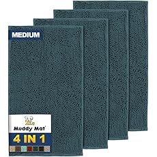 Muddy Mat® Original Dog Door Mat for Muddy Paws, Super Absorbent Microfiber, Non-Slip Washable Pet Rug, Quick Dry Chenille Entryway Carpet, Machine Washable Indoor Outdoor mat, Dark Purple 24"x60"
