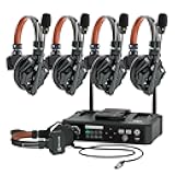 Hollyland Solidcom C1 PRO 5-Person Noise Cancelling Wireless Intercom Headset System w/HUB, 1100ft Full-Duplex 1.9GHz AB Group PTT Mute Expandable Comm Headset for Church Drone TV Film（G-Mount）