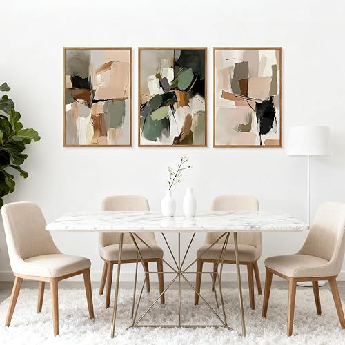 Miniatura 10 de CHDITB Juego de arte de pared de anillos de árbol de madera enmarcados, 16 x 24 pulgadas, lienzo blanco y negro, decoración de pared, impresiones