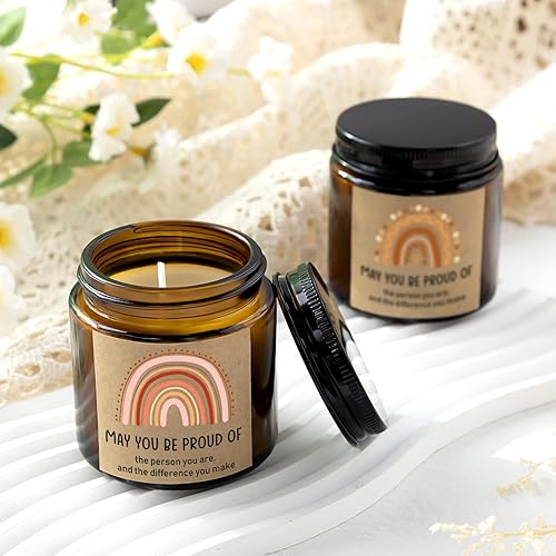 Vista 49 de MTLEE 20 velas de regalo de agradecimiento de 3.5 onzas de apreciación de los empleados, velas inspiradoras de cera de soja perfumadas, regalo