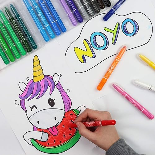 Miniatura 6 de NOYO - Cayones de gel de 36 colores para niños pequeños y niños no tóxicos 3 en 1 lavables más atrevidos efecto de pintura de acuarela pastel a