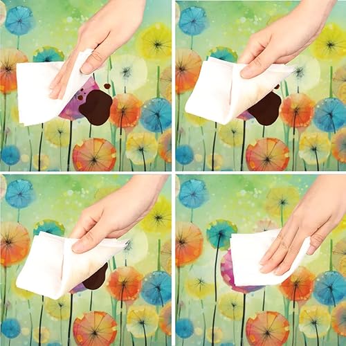 Vista 237 de Mantel redondo ajustable con borde elástico, mantel de hojas coloridas abstractas, impermeable, lavable, para mesas redondas, ideal para picnic