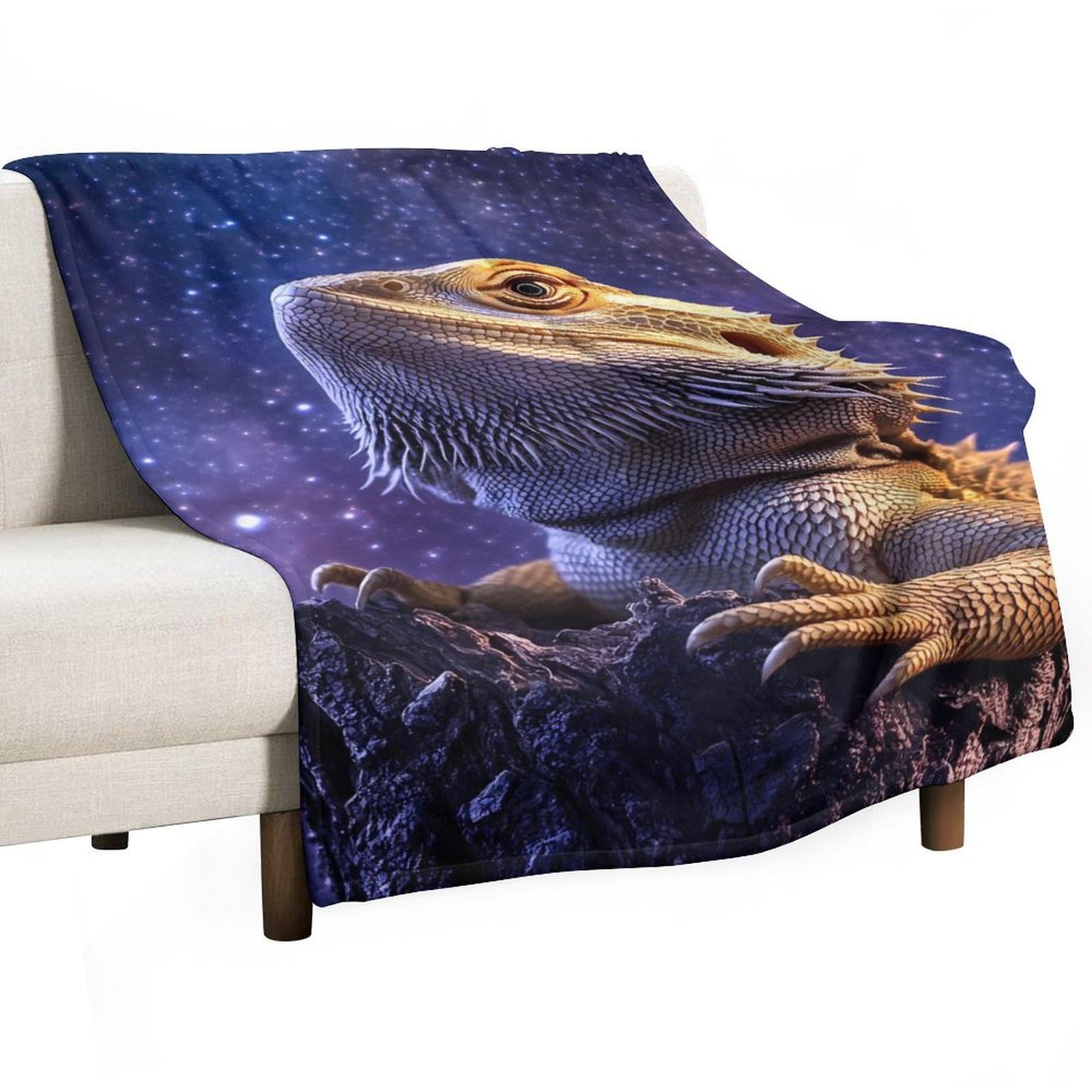 Cgsbngha Style Bearded Dragon Flannel Fleece Blanket Lightweight Soft Throw Blankets For Sofa Couch Bed Chair