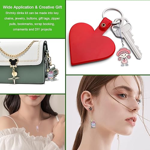 Vista 6 de Kit de hojas retráctiles de plástico retráctil, kit de papel retráctil Dink con 25 hojas de película retráctil+herramientas de arte retráctil