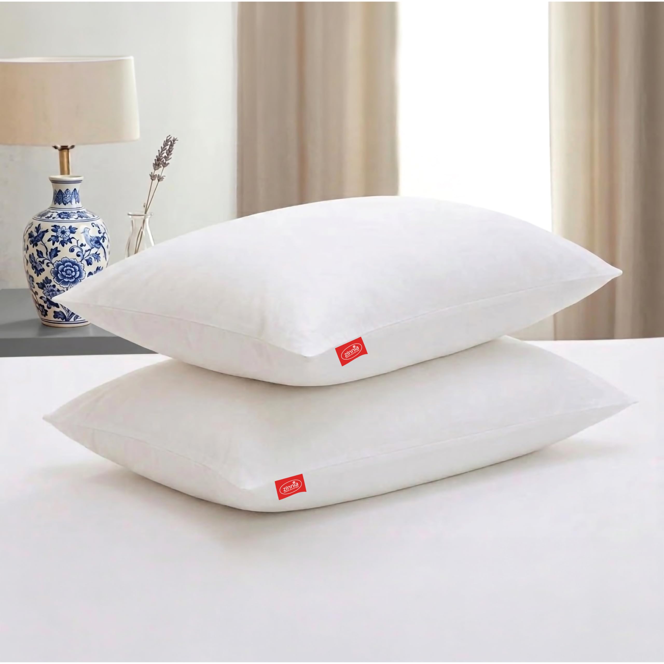 Zinnia Comfort Soft Microfiber Pillow | White | Basic Size 41 x 61 CM | Pack of 2-image-13
