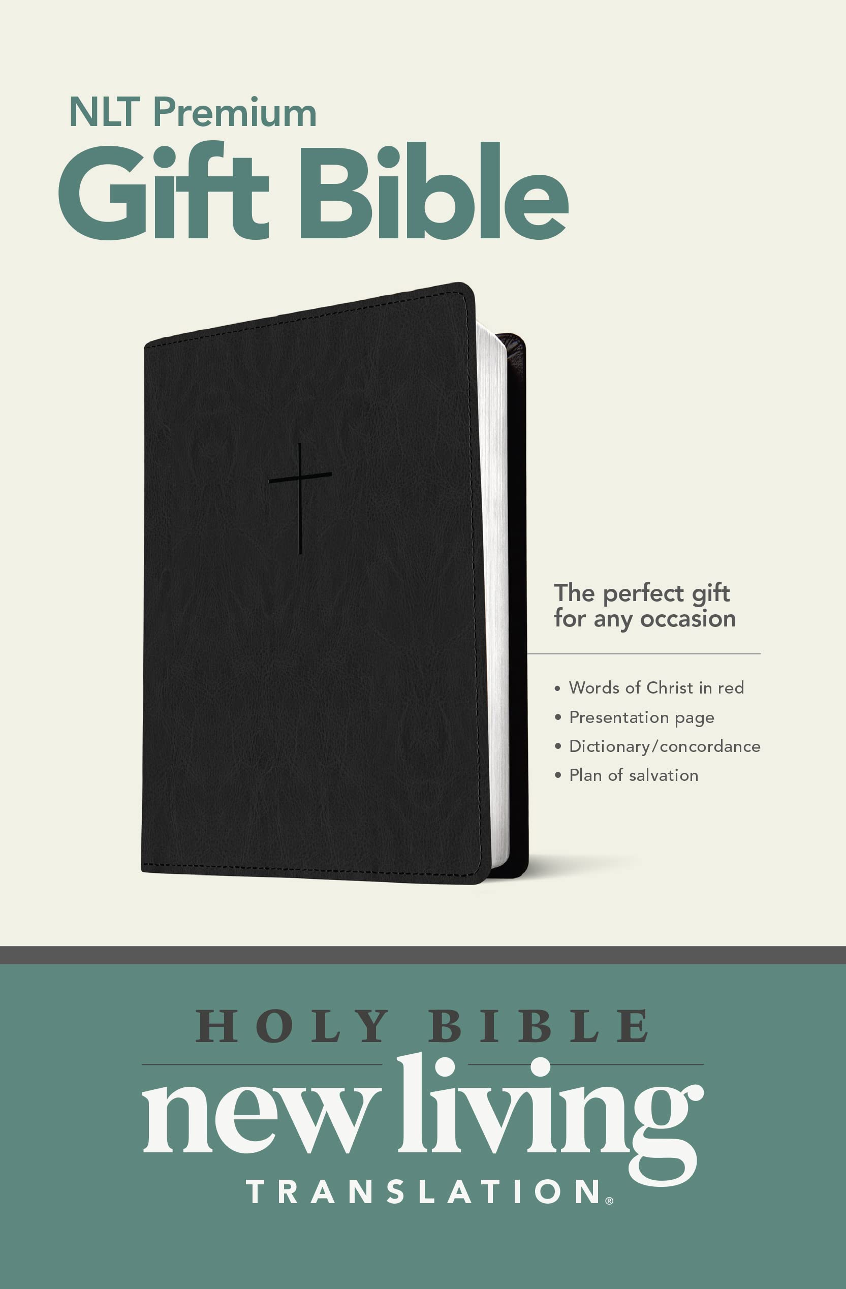 NLT Premium Gift Bible, Black: New Living Translation, Black Leatherlike, Premium Gift Bible Imitation Leather – Illustrated, 1 Oct. 2014