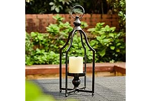 Modern Farmhouse Black Metal Lantern