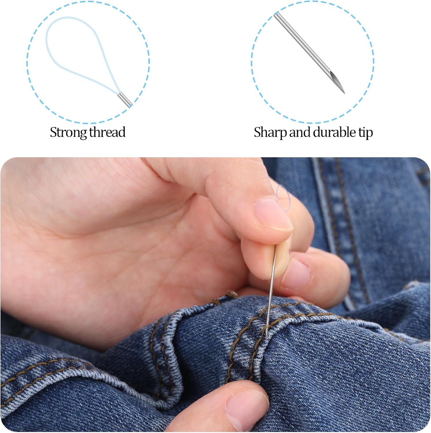 3PCS Snag Nab It Tool Stainless Steel Snag Repair Tool Professional Snags Repair Needle for Leather Craft, Broken Thread Repairing, Hand Sewing, Sweater Repairing, Sewing Supplies