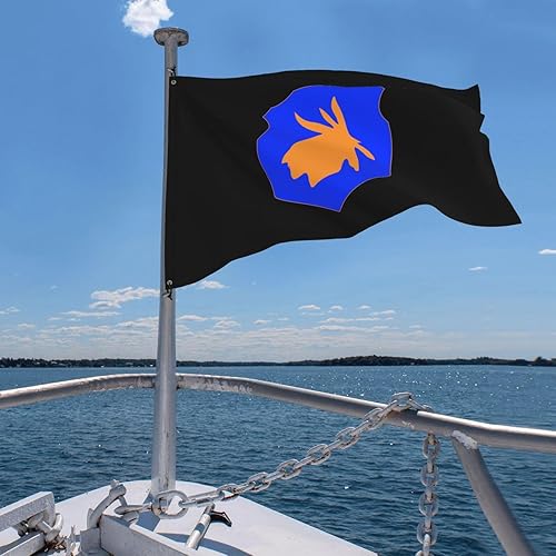 Miniatura 7 de Bandera de la 98ª División de Infantería con manga de hombro de 4 x 6 pies, banderas de decoración para exteriores, banderas de poliéster duradero,
