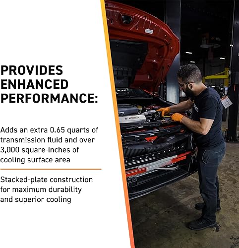 Miniatura 4 de Mishimoto MMTC-K2-14 Enfriador de transmisión, compatible con Chevrolet Silverado, 2014-2018, plateado