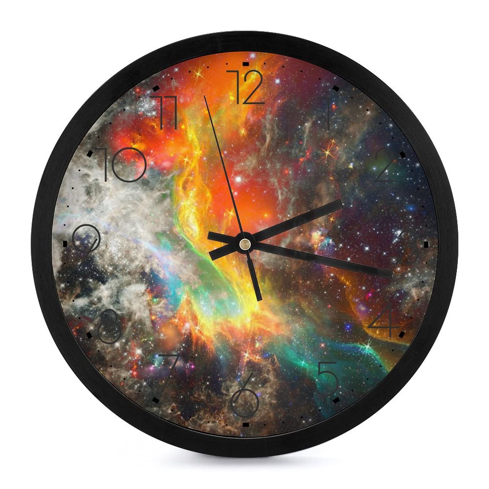 Horloge murale ronde galaxy grands chiffres lisibles cuisine