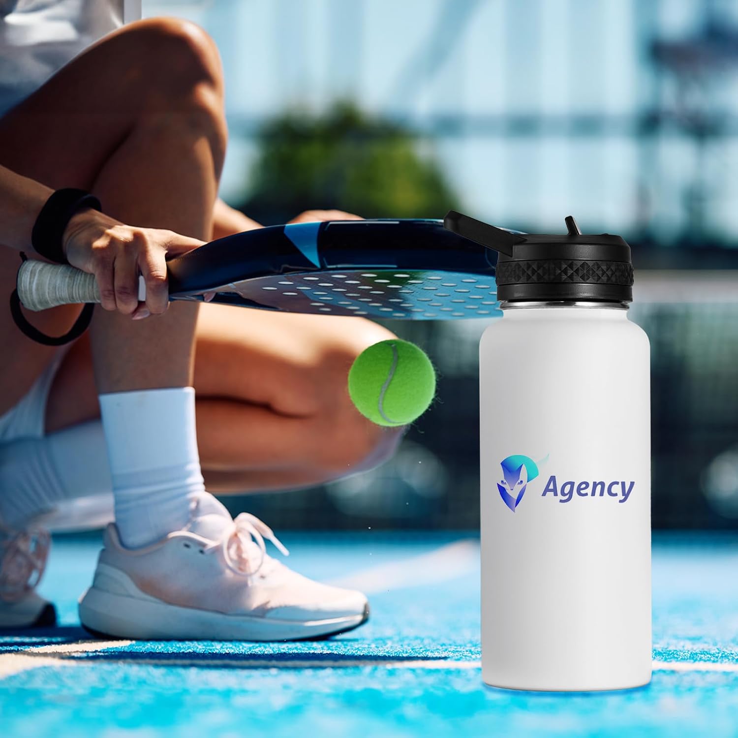 Personalized Custom Water Bottles with Text Logo Print in USA 32oz 25 Pcs Double Wall Stainless Steel Leakproof Wide Mouth Cups with Flip Straw