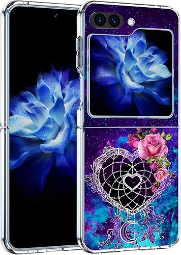 Miniatura 2 de Funda rígida para Samsung Galaxy Z Flip 5, atrapasueños, espacio de flores, antiarañazos, sólida, a prueba de golpes, funda protectora para Samsung