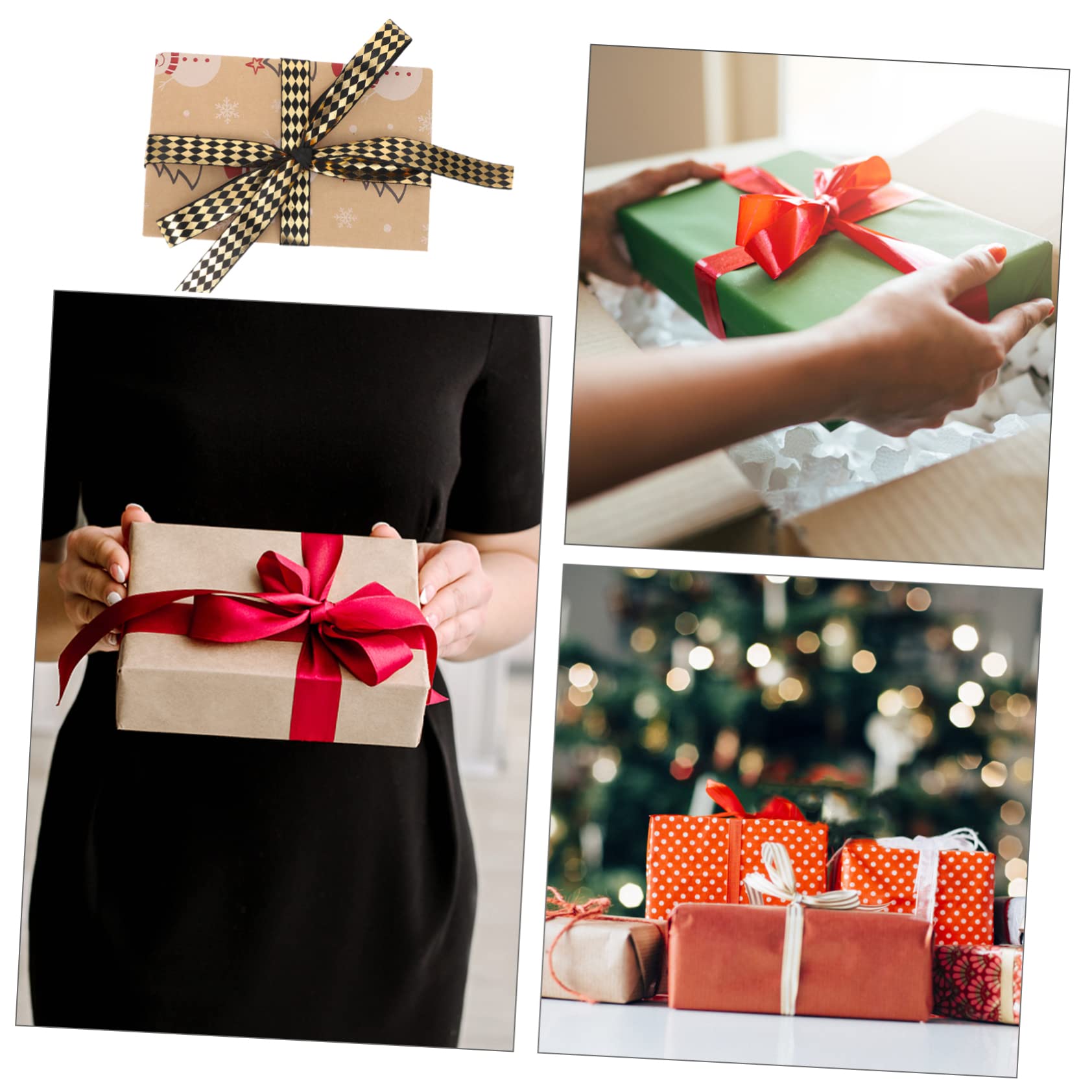 Gadpiparty 2 Set Nastro Da In Tessuto Stropicciato Sottile Spesso Per Artigianato In Raso Largo Per Regali Decorazioni Natalizie Nastro Decorativo In Poliestere Nero 3 * 2