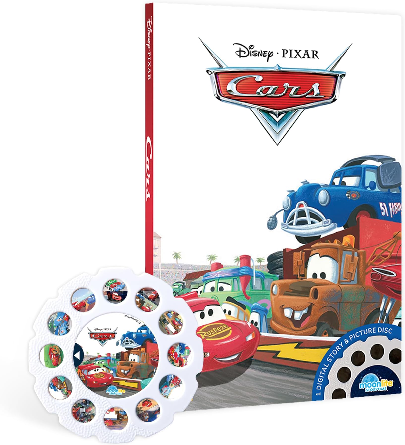 Moonlite Storytime Pixar: Cars, Vibrant Storybook Art Projections with Playful Sound Effects & Background Music for Children Ages 1-6, Requires Moonlite Projector (Sold Separately)