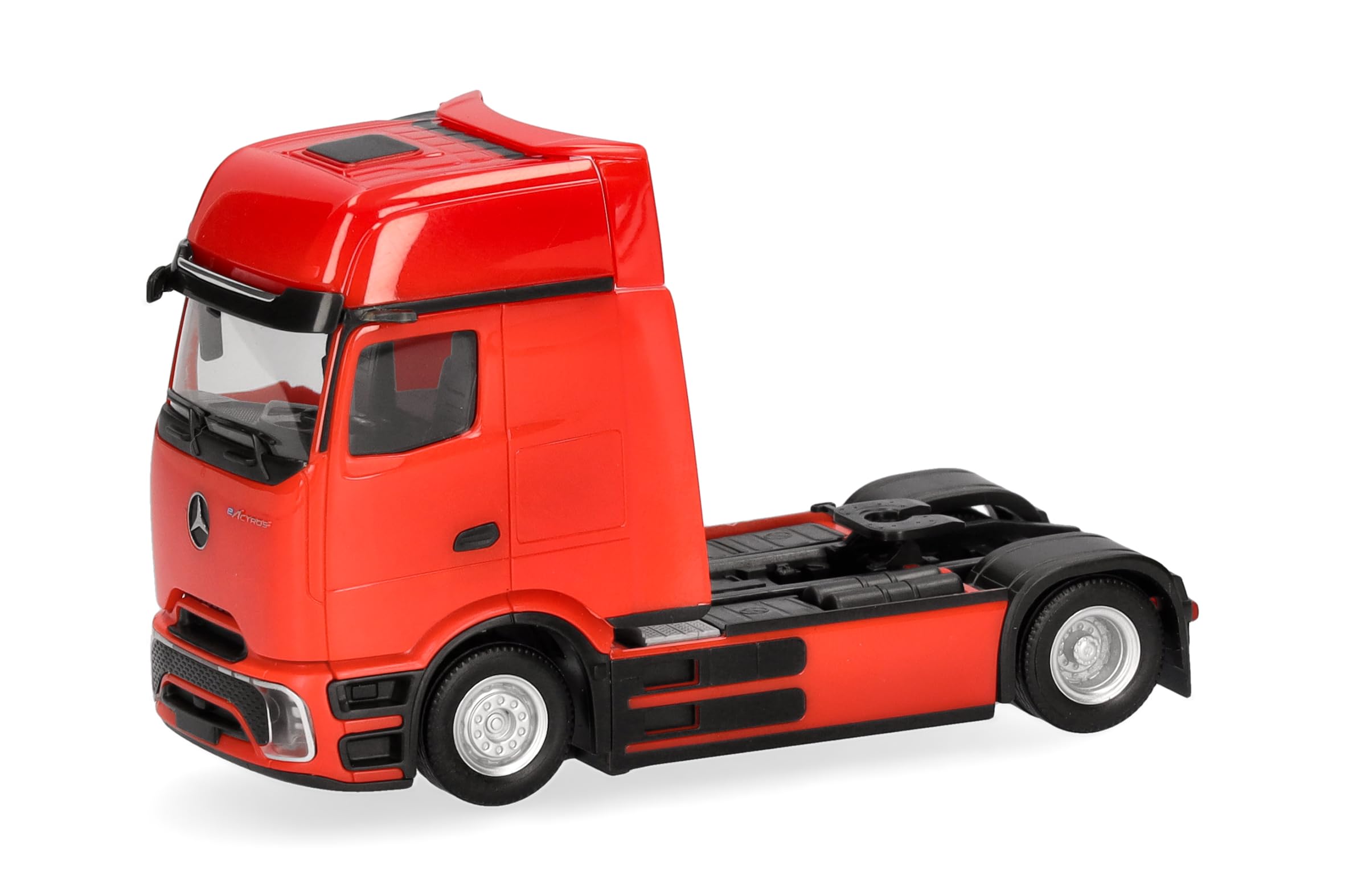 Herpa truck model Mercedes-Benz eActros 600 ProCabin Gigaspace rigid tractor 2axles, traffic red, on a scale of 1:87, plastic miniature, made in Germany, model building, collectors edition