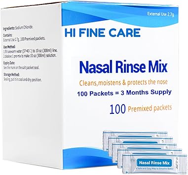 Neti Pot Saline Packets 100 Bags - 2.7g, Neti Pot Individually Wrapped Saline Packets, Nasal Irrigators, Sinus Relief, Sinus Care